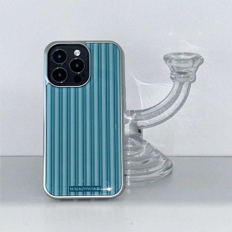 WALKONWAKE（ウォークオンウェイク）の「[Epoxy Silver] ストライプケース(green)（スマホグッズ/小物）」