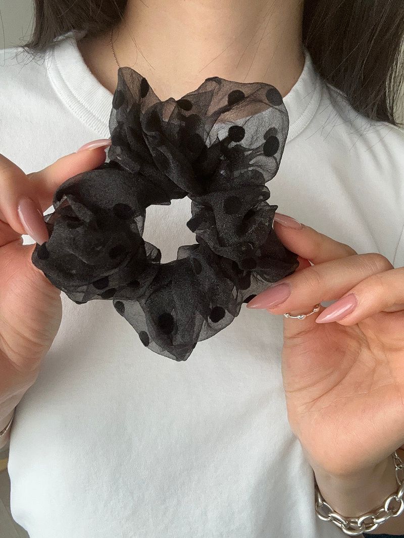 Dot hair scrunchie (2color)