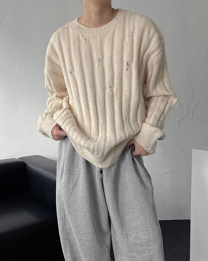COZINESS（コジネス）の「MG Wool Blend Damage Knitwear (4 colors)（Tops）」