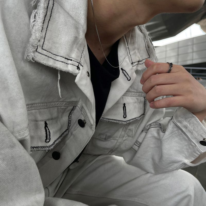 MG650 Stitch Dirty Wash Crop Jacket