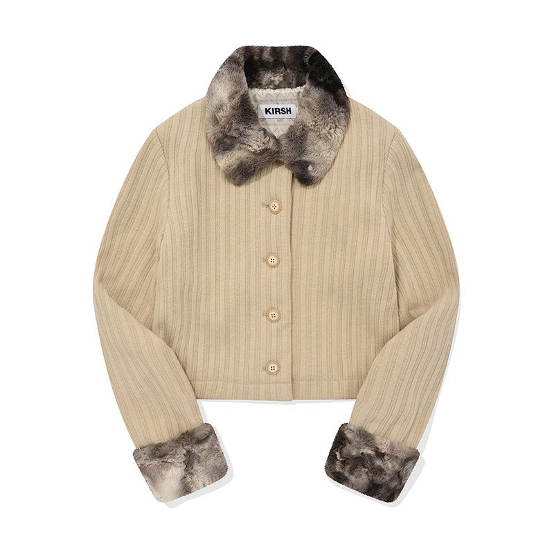 CHERRY TIE DYE FUR POINT JACKET [BEIGE]