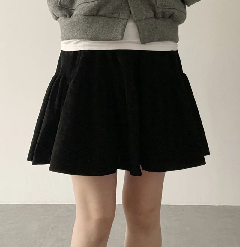 Polen corduroy flared miniskirt