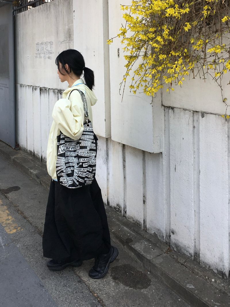 Windy Nylon Banding Long Skirt (3c)