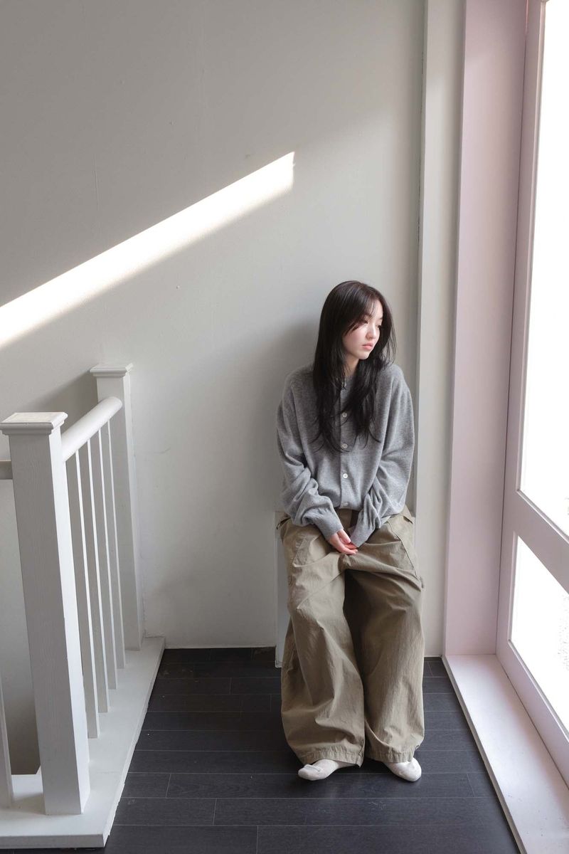 Cash Blend Knit Cardigan (Gray)