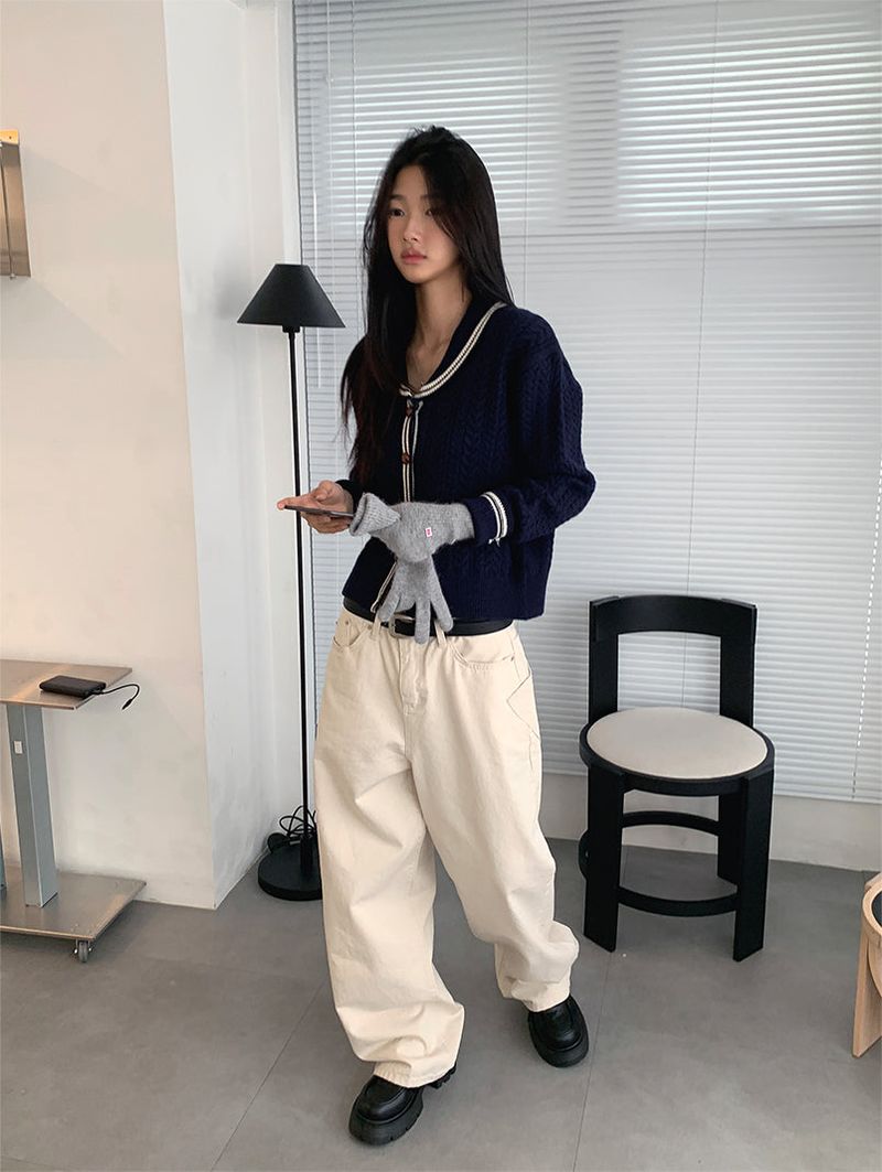TURN POCKET WIDE COTTON PANTS (2C)