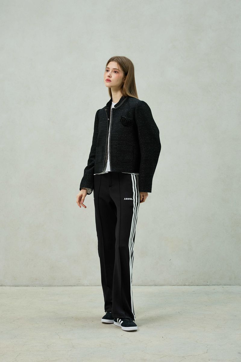 AGLOW TWEED JACKET / BLACK