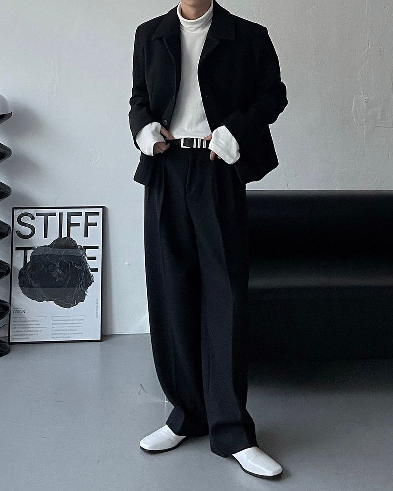 CR Youth shuffle two-tuck wool wide pants (3 colors)