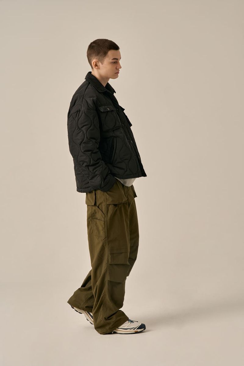 QUILTING SHIRT JACKET - BLACK