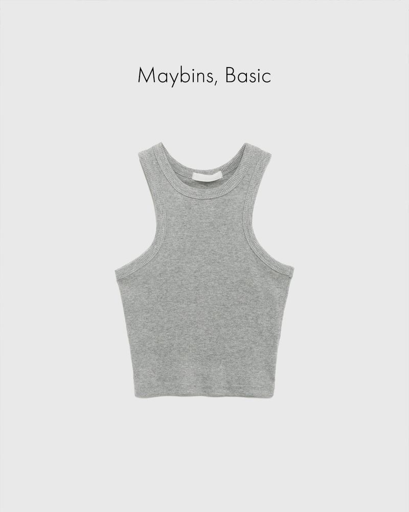 Ranked ribbed sleeveless