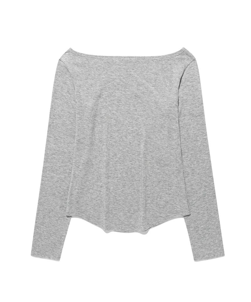 Sheer Wool Tencel LS Tee Grey (KIB6MFT566A)