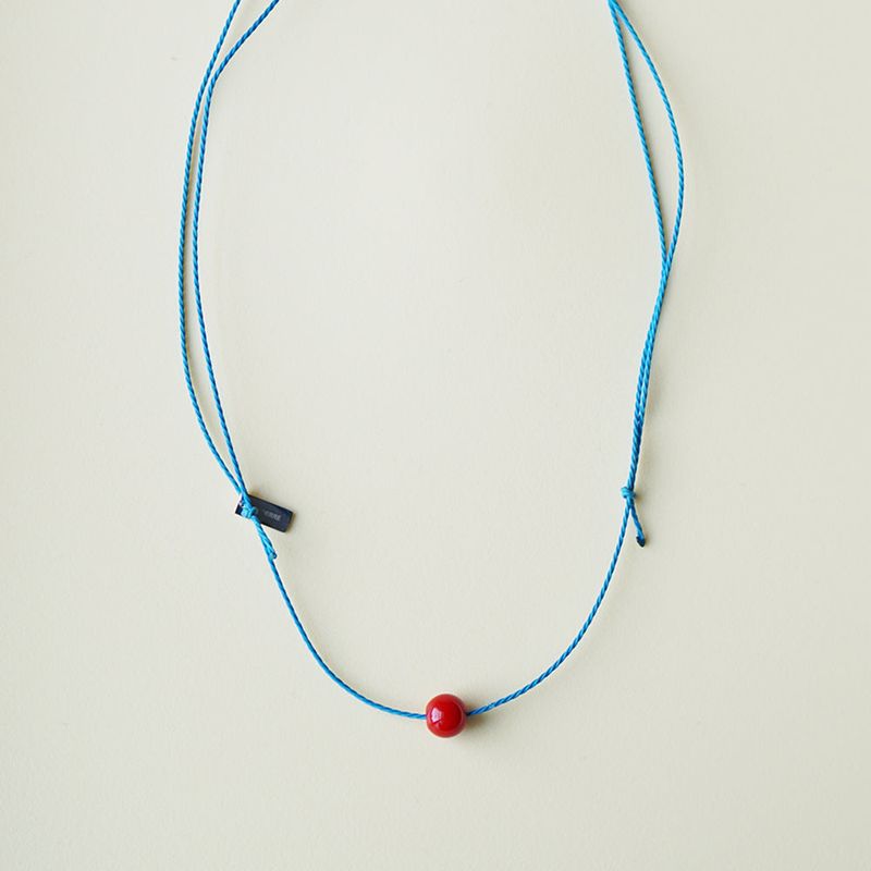 RED BALL ROPE NECKLACE