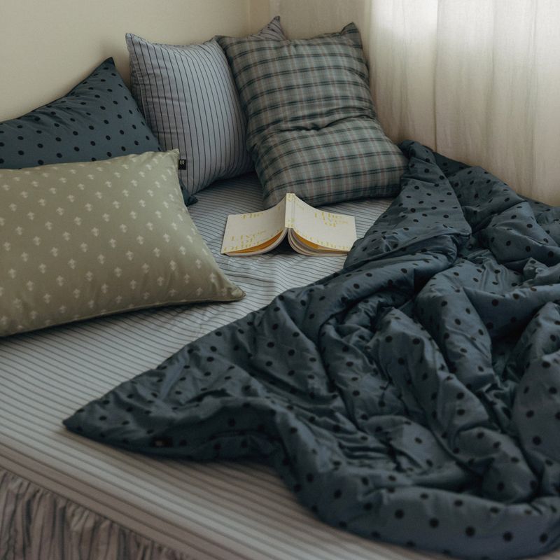 Dust-Free Dot Pattern - Blue Duvet Cover - Q size