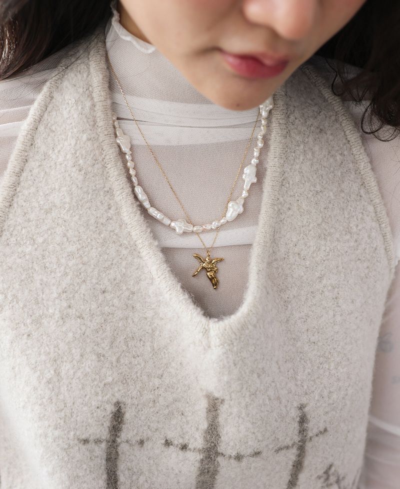 SYMBOLS(シンボルズ)の「Cross Pearl Mixed Necklace(Accessories)」