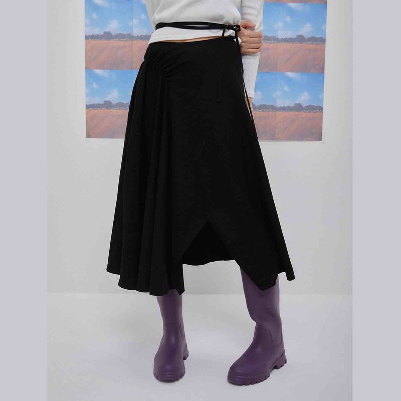 Claire shirring long skirt