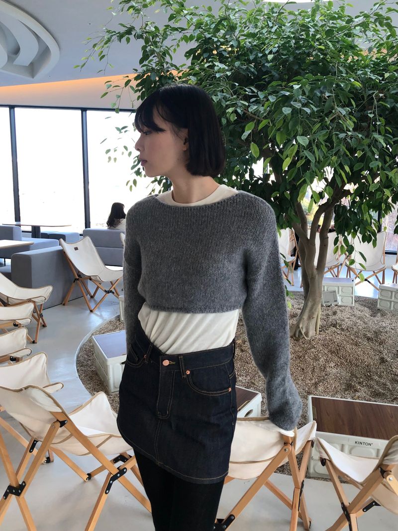 Cookie deep non-fade denim skirt