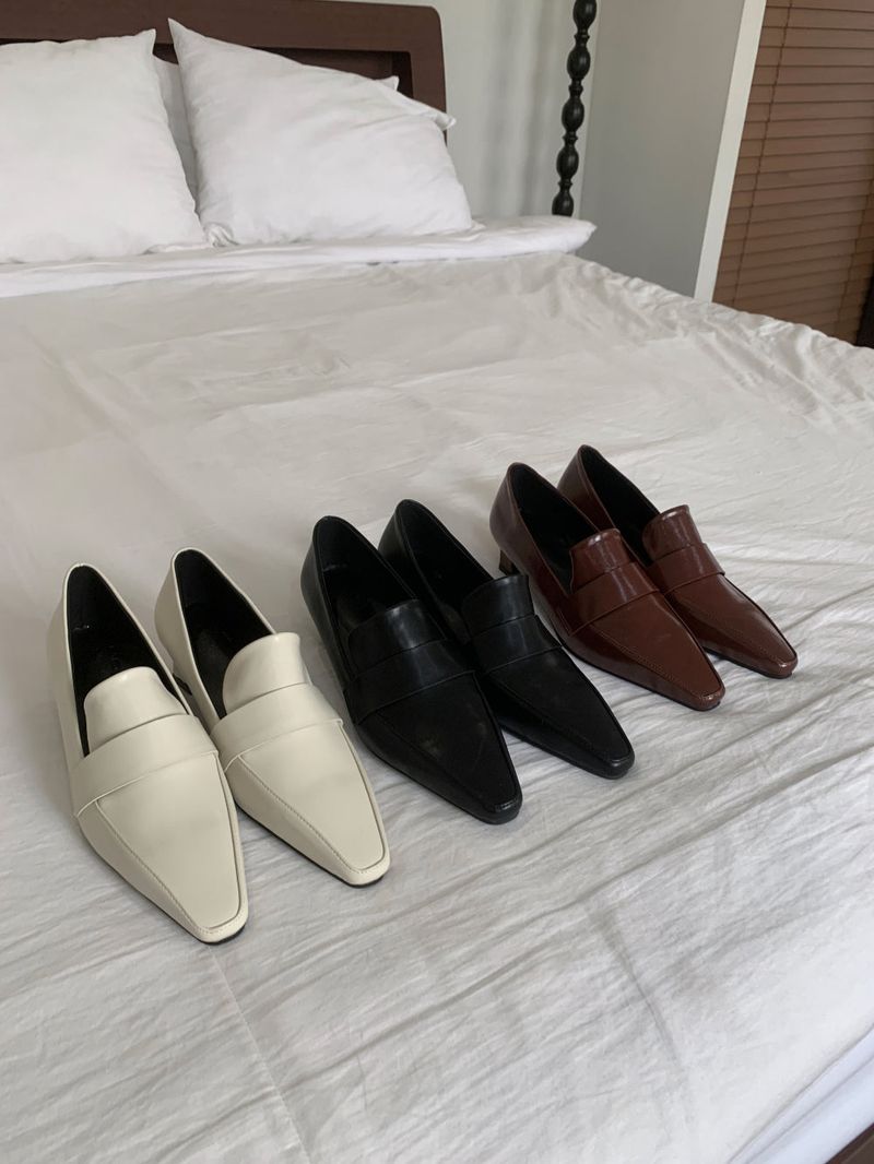 Kitten Slim Line Stiletto Mid Flat Loafers