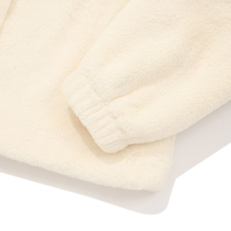 POCKET POINT 2 WAY CROP FUR JACKET [IVORY]