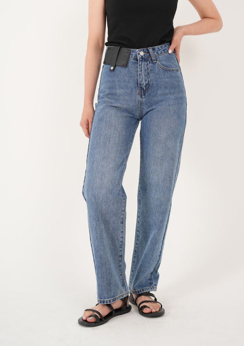 MEDIUM BLUE STRAIGHT DENIM PANTS [16626]