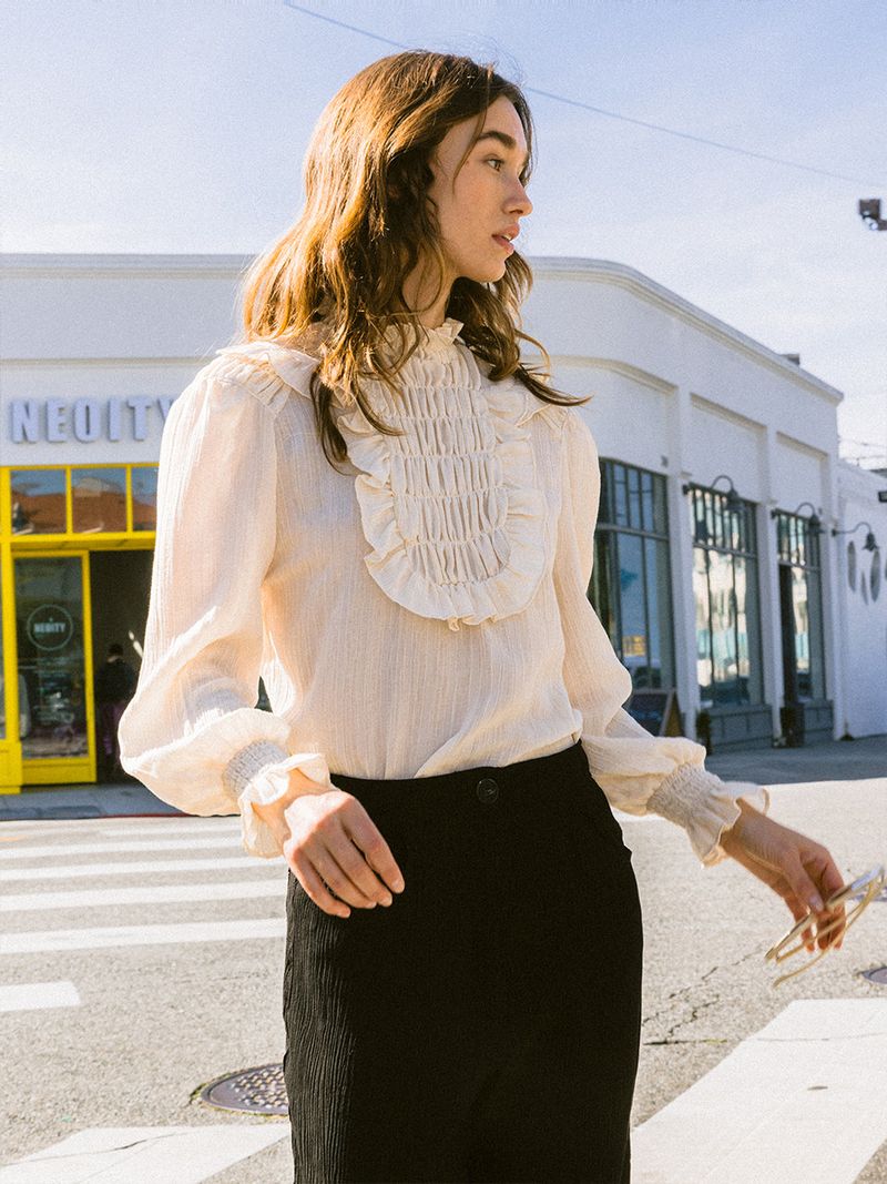 Frill Smocks blouse