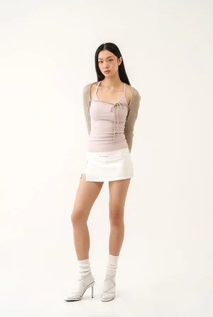【即日発送】Athletic slit skirt - white 