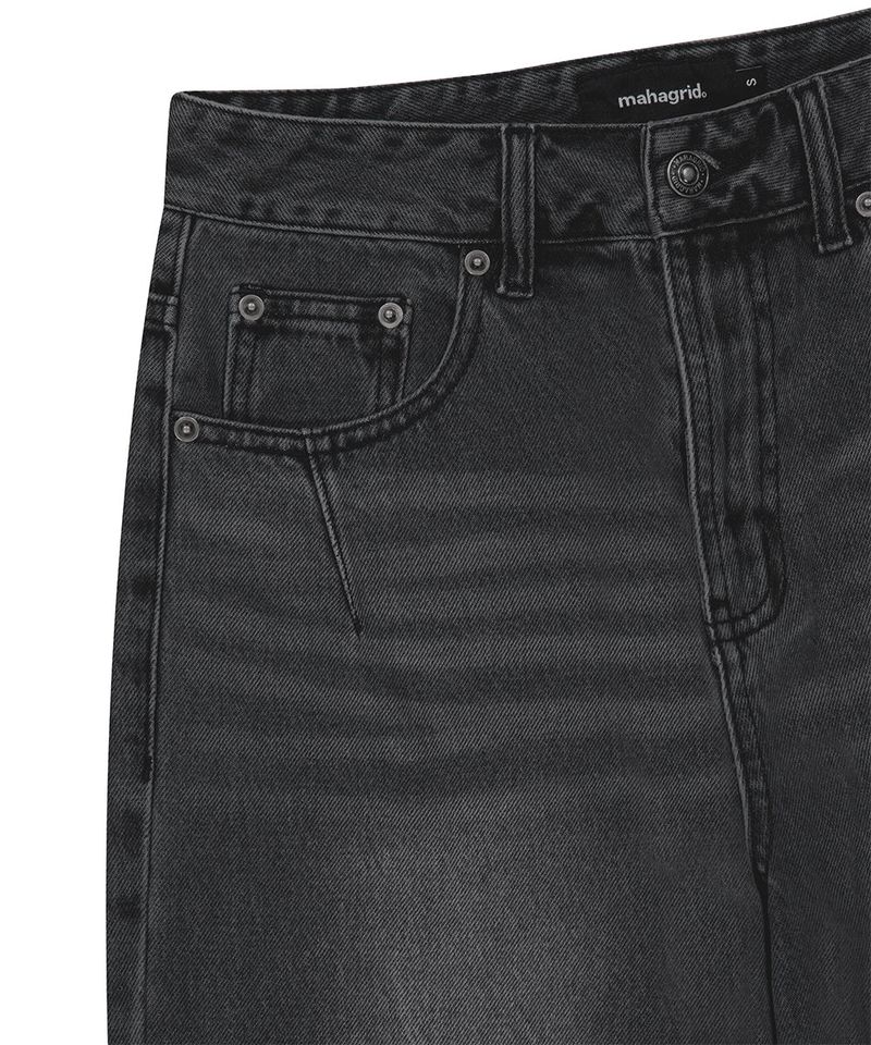 WASHED DART DENIM PANT