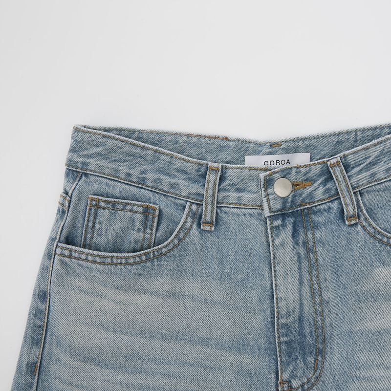 Summer Washing Denim Pants Blue