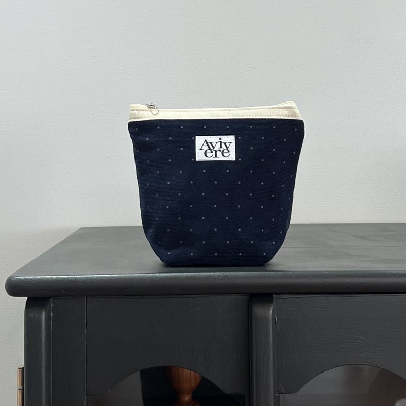 classic pouch_corduroy dot navy