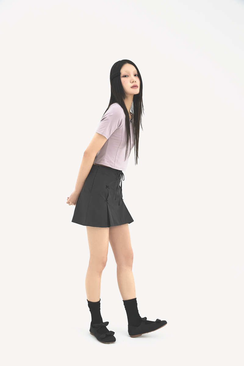 Ribbon pleats skirt