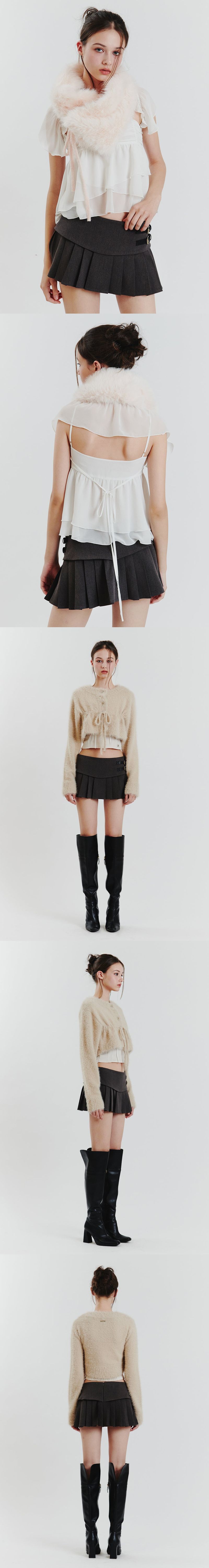 CHARLOTTE PLEATS SKIRT grey