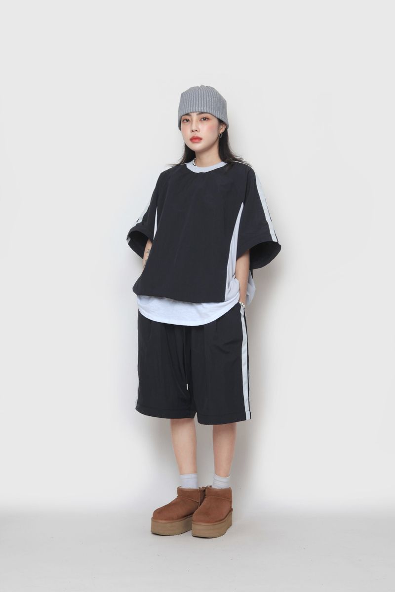 two-way nylon sweatshirt
