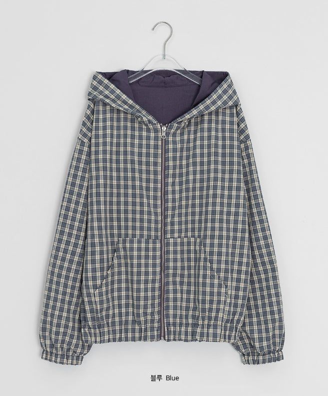 Modit Reversible Check Hood Windbreaker