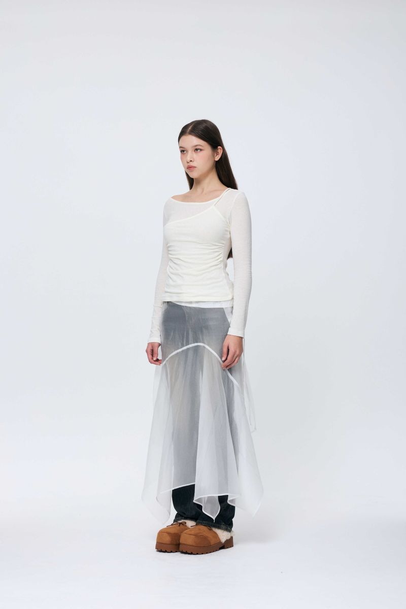 MUREN SHIRRING TOP / IVORY