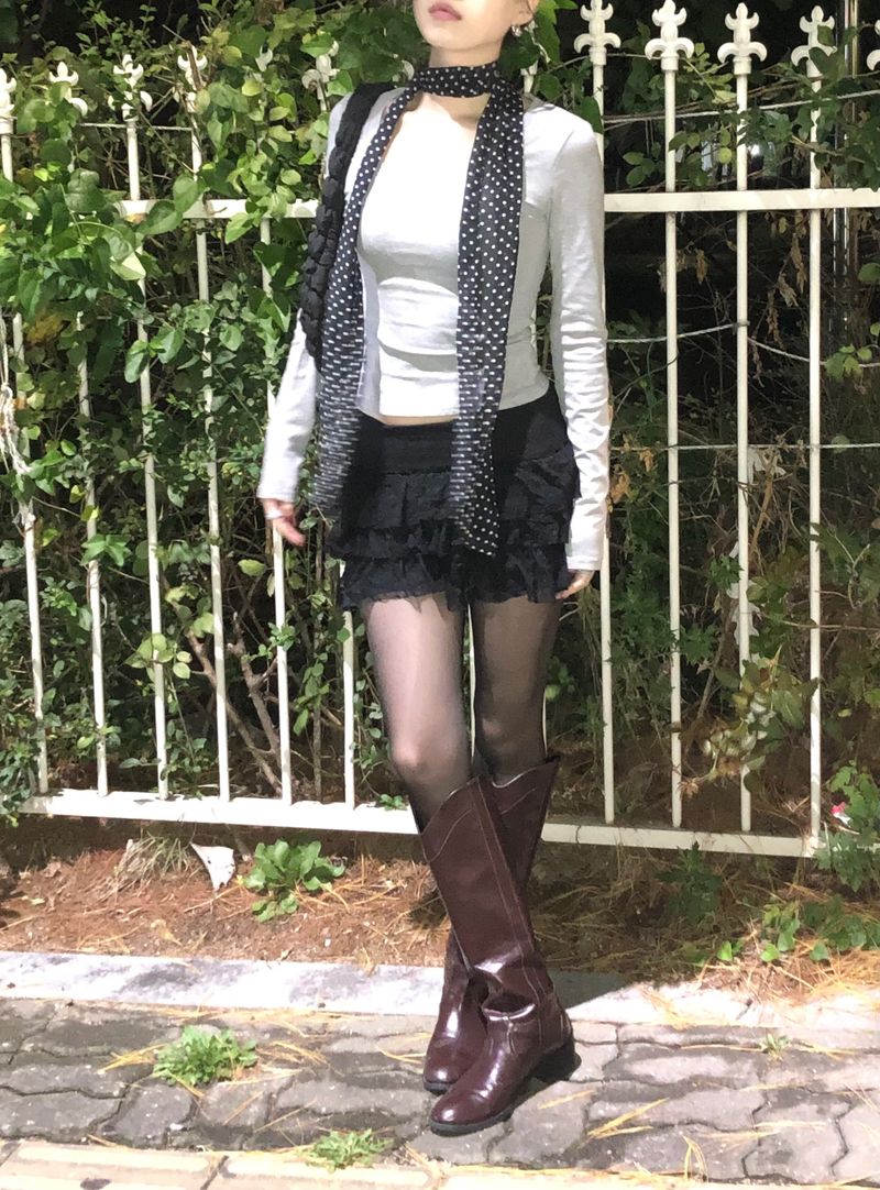 Dot Scarf Set T-Shirt (2colors)