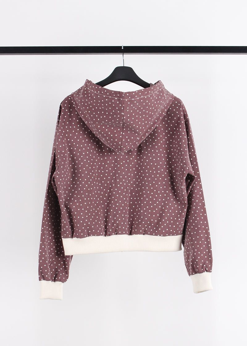 STAR PIGMENT HOOD ZIP-UP