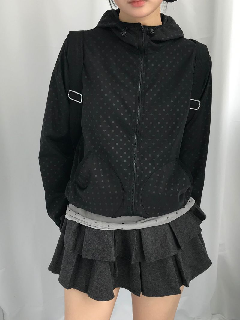 double frill pleated skirt