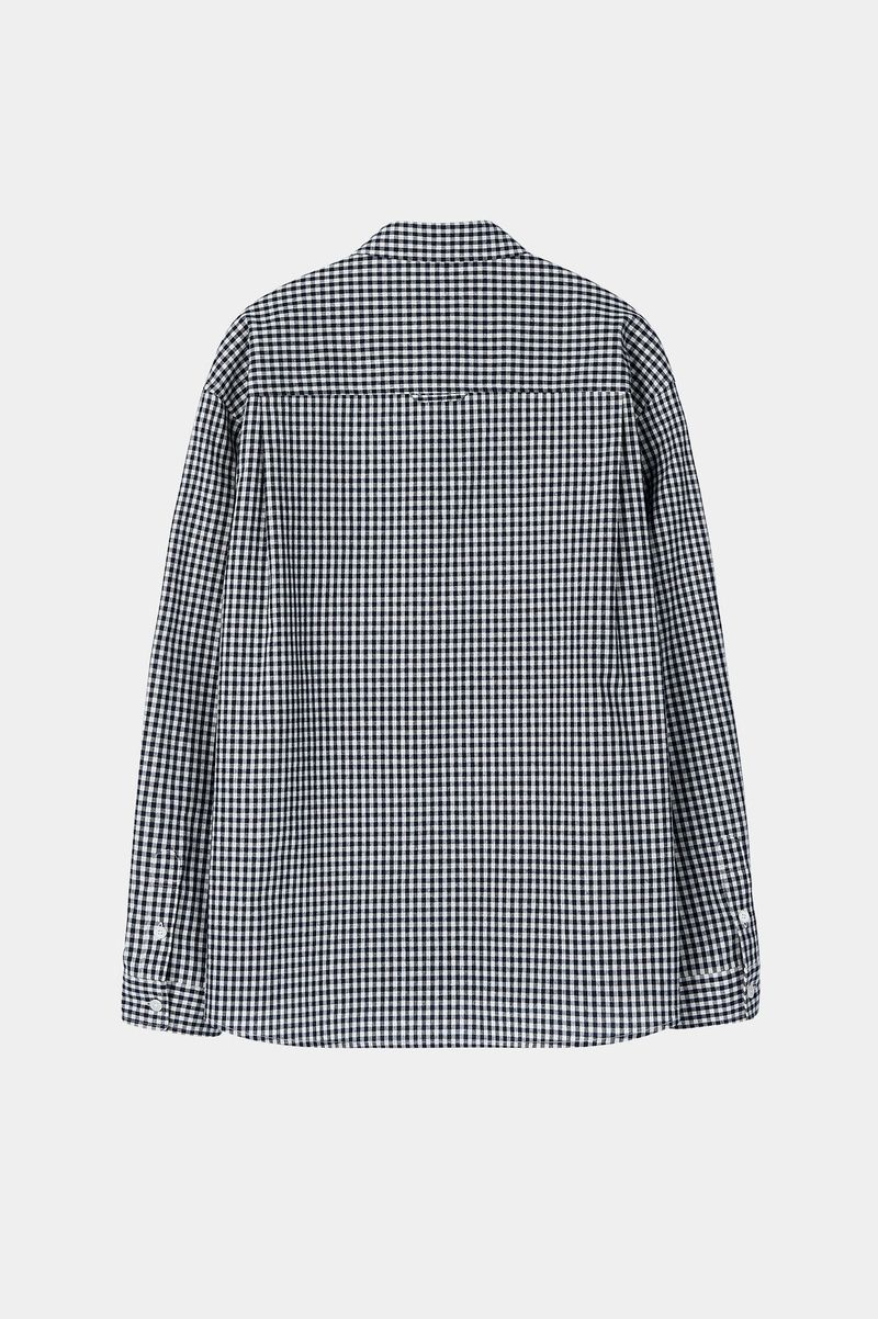 One Pocket Regular Check Shirt (Navy)