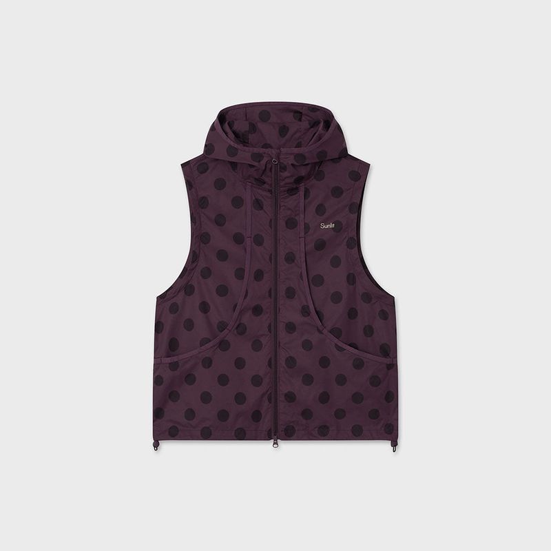2Way Dot Hooded Wind Breaker (Purple)