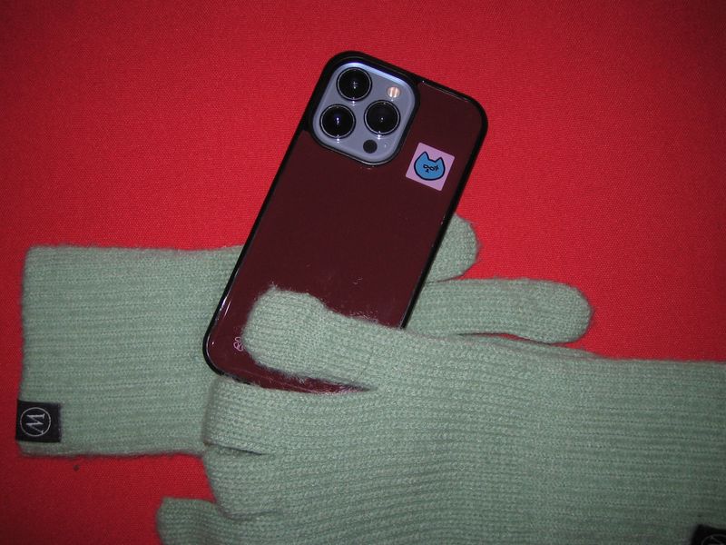brown square patch epoxy phone case