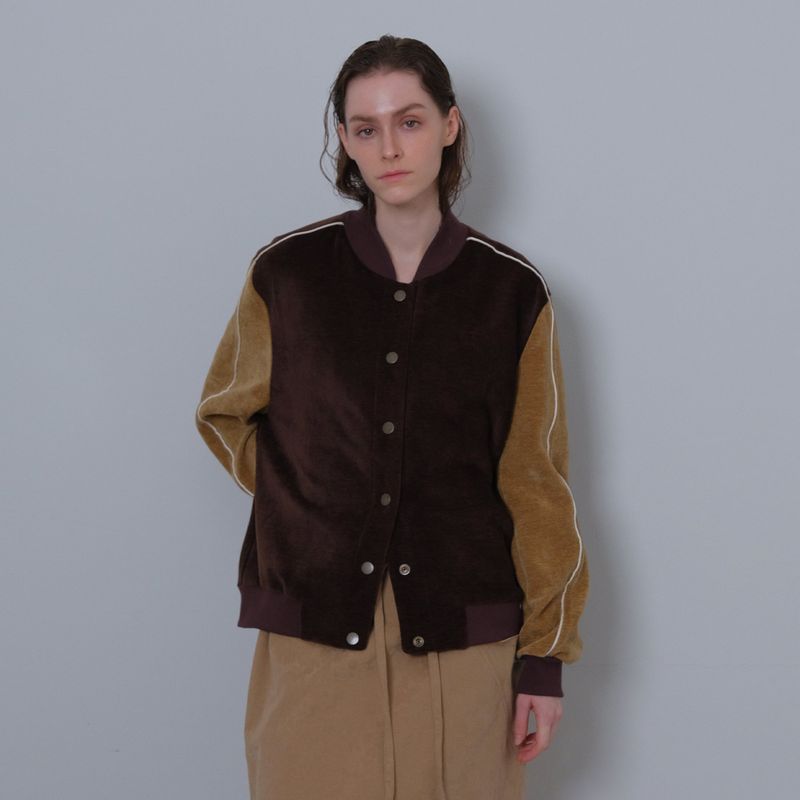 Brown/Camel Two Tone Varsity Jacket