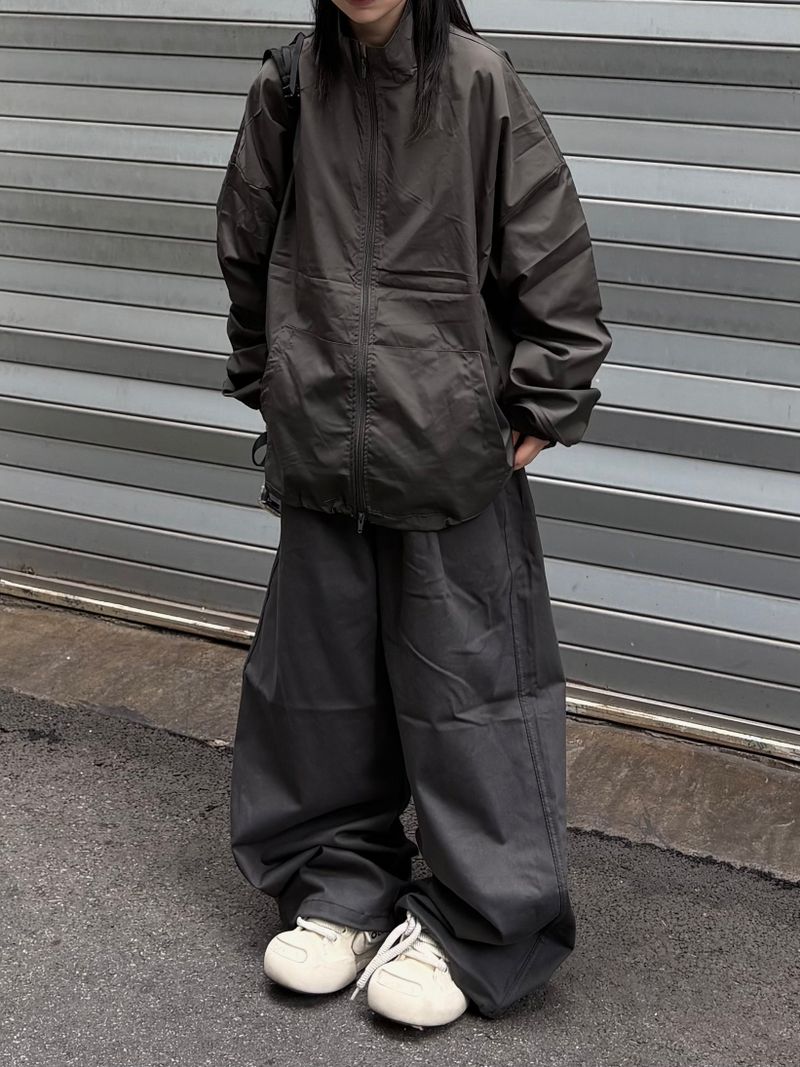 back code cotton wide pants