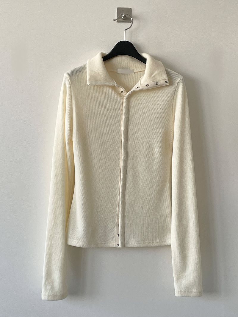 Open high-neck knit T