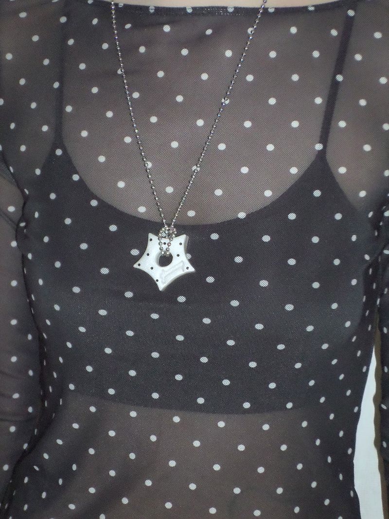 gleaming star dot necklace [white]