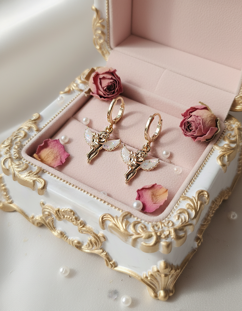 [MEOVV Sooin Earrings] Baby Angel Huggies Earrings - Gold Color