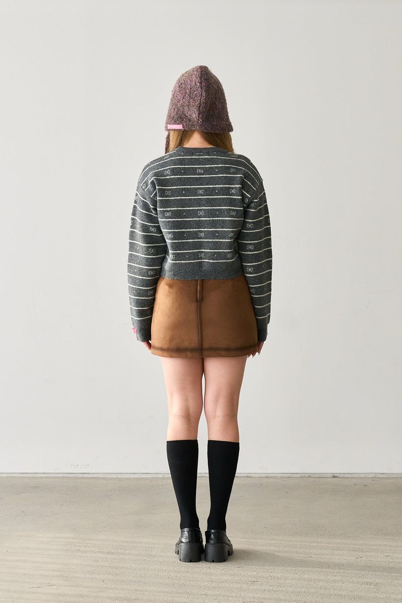 OIL BRIDGE SUEDE SKIRT BROWN