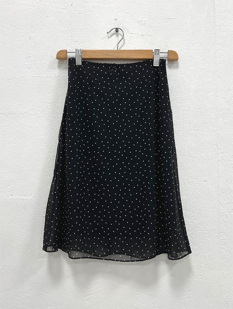 DOT MIDI CHIFFON SKIRT (2C)
