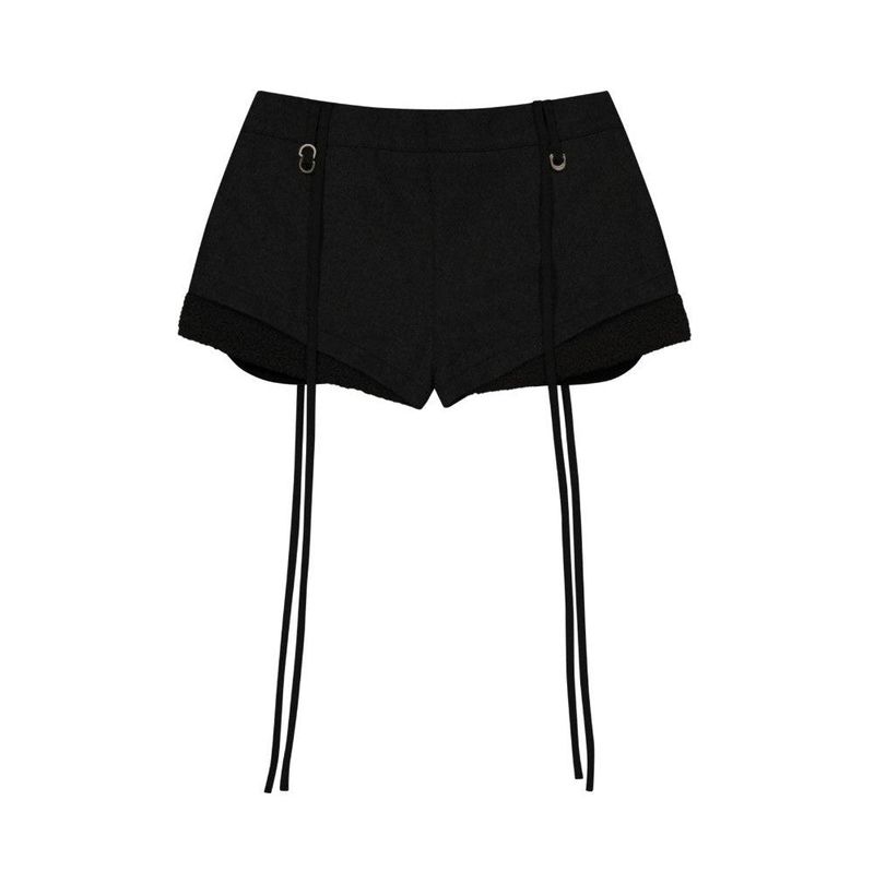Micro Wool Shorts / Black