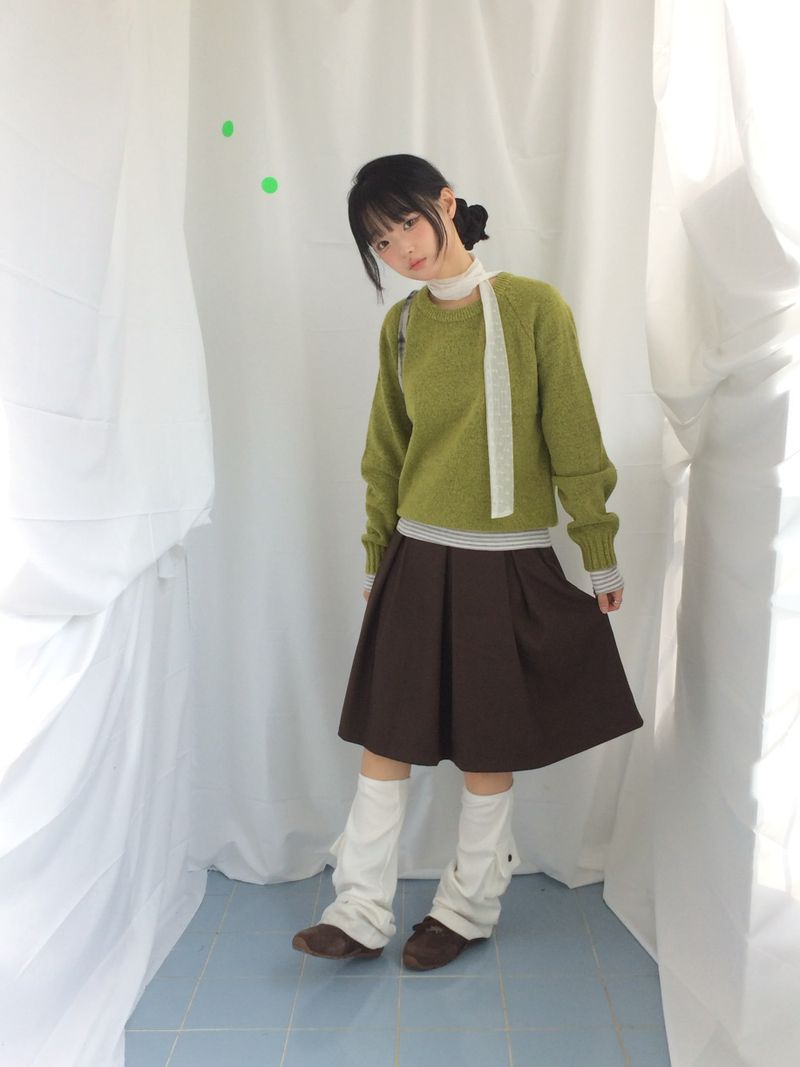 veloni basic bell pleats skirt