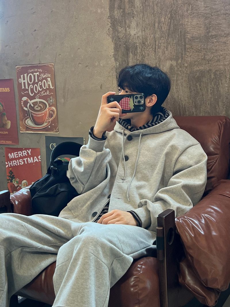 Nest Button Hoodie Zip-Up (3 Colors)