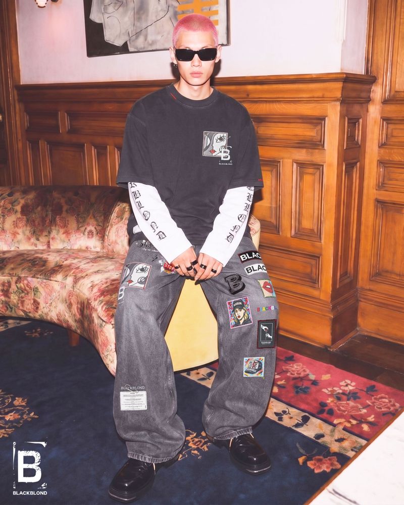 BBD Pop Clash Multi Patch Denim Pants (Vintage Black)