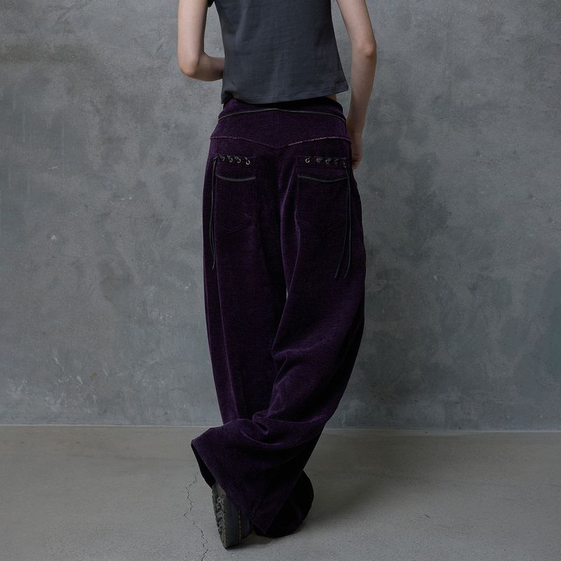 ZIP TEETH PANTS: PURPLE